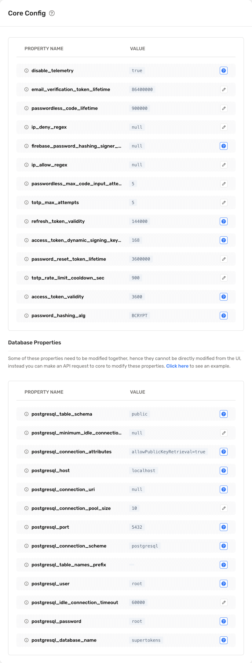 Core Config